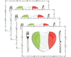 Placemat Italiaans design - 40x stuks - 42 x 30 cm - 90g - Italie - dineren - eetsmakelijk