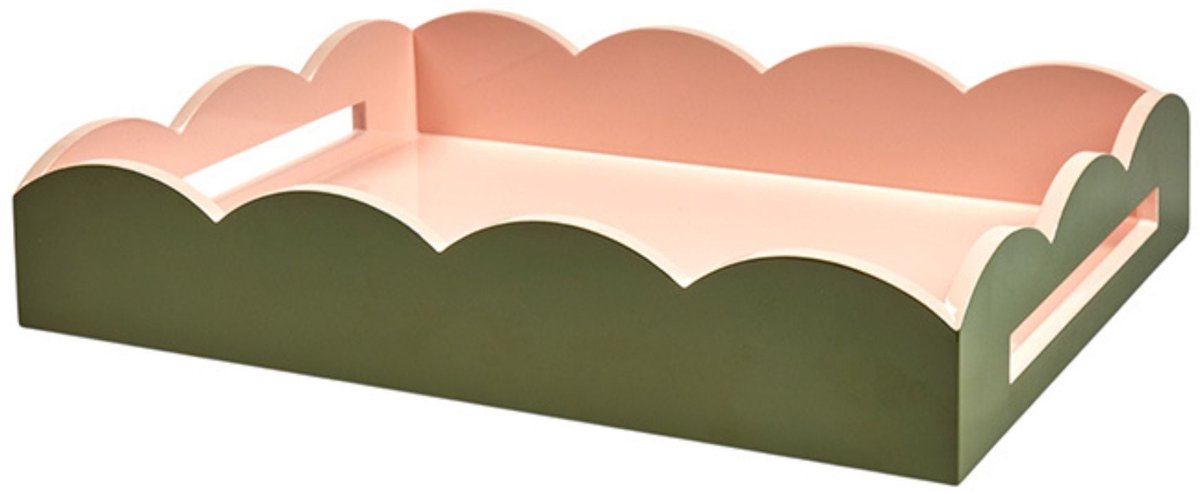 Addison Ross - Dienblad Ottomane Khaki & Pink 43x33cm - Serveerplateaus