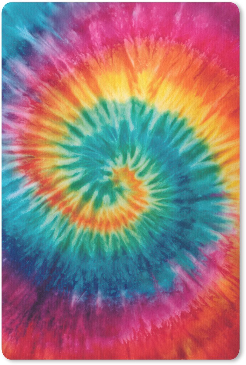 Muismat 18x27 cm - Mousepad Regenboogkleuren - Tie dye - Muismatten