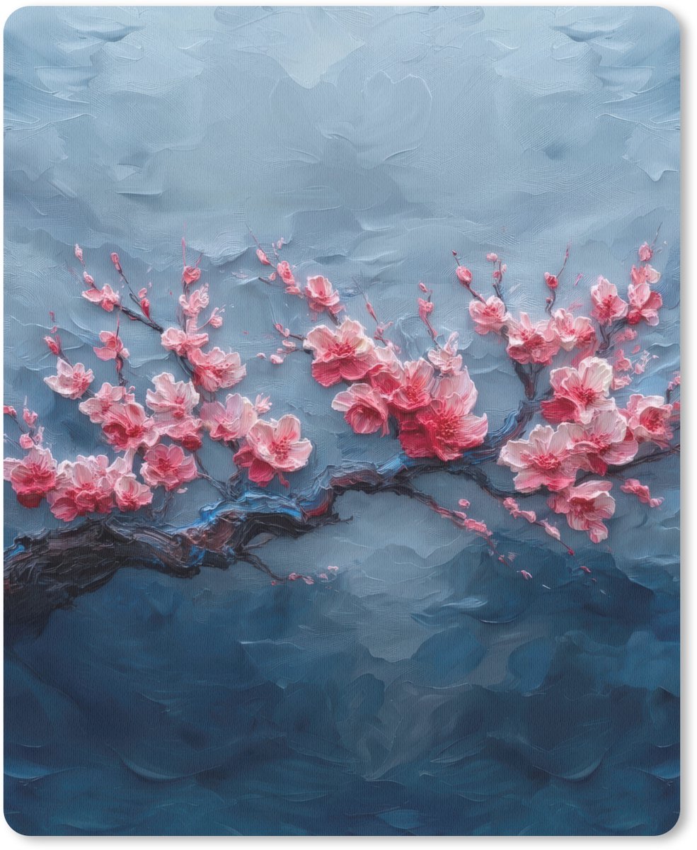Muismat 19x23 cm - Mousepad Bloesem - Bloem - Roze - Tak - Muismatten