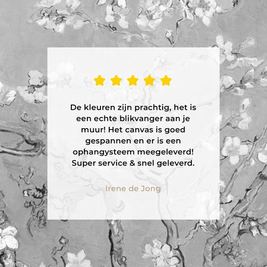 Tableau sur toile Fleur d'amandier - Art - Van Gogh - Grijs - 120x90 cm - Décoration murale