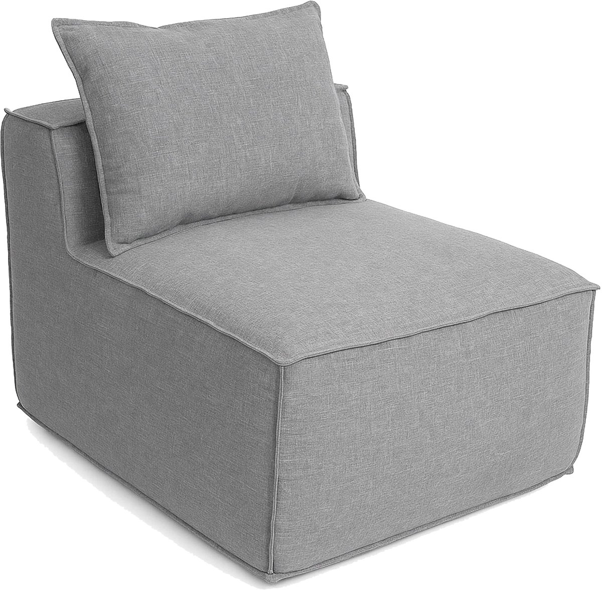 MCW Fauteuil/accessoires voor bank MCW-O54, loungefuteuil gestoffeerd middenstuk, stof/textiel (300 g/m²) 63x75x97 cm ~ lichtgrijs
