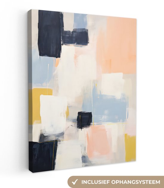 Peinture sur toile Art - Wit - Abstrait - Moderne - 60x80 cm - Décoration murale