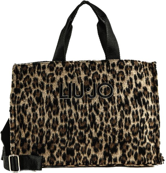 LIU JO sac shopper sac à épaule Tote Bag Brown Animalier brun
