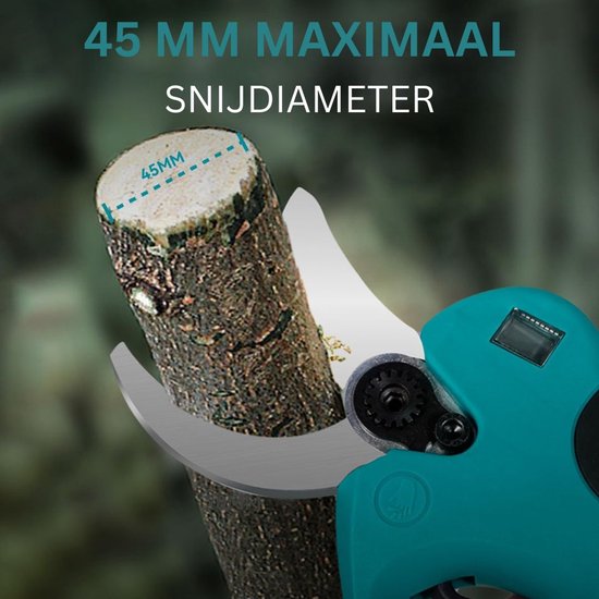 MKSS® Telescopische Snoeischaar - Mini Kettingzaag - Heggenschaar - Takkenschaar - Takkenzaag - Elektrische Snoeizaag met Accu - Groen en Zwart van Merkloos	 — afbeelding 4