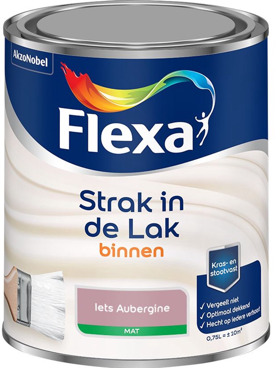 Flexa - Strak in de Lak Binnenlak Mat - Iets Aubergine - Mengverf - 0.75 L