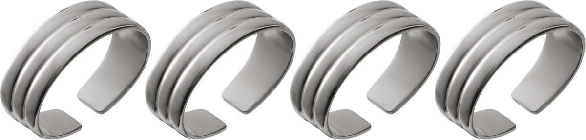 Gense Thebe Edition 2024 Servetring Dia 4,3 x 3,2 cm 4 stuks Glanzend staal