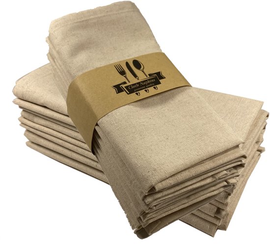 12 Katoenen Servetten, 40 x 40 cm, Geschikt voor Thuis, Bruiloften, Feesten, Westerntafels en Decoraties, Linnen