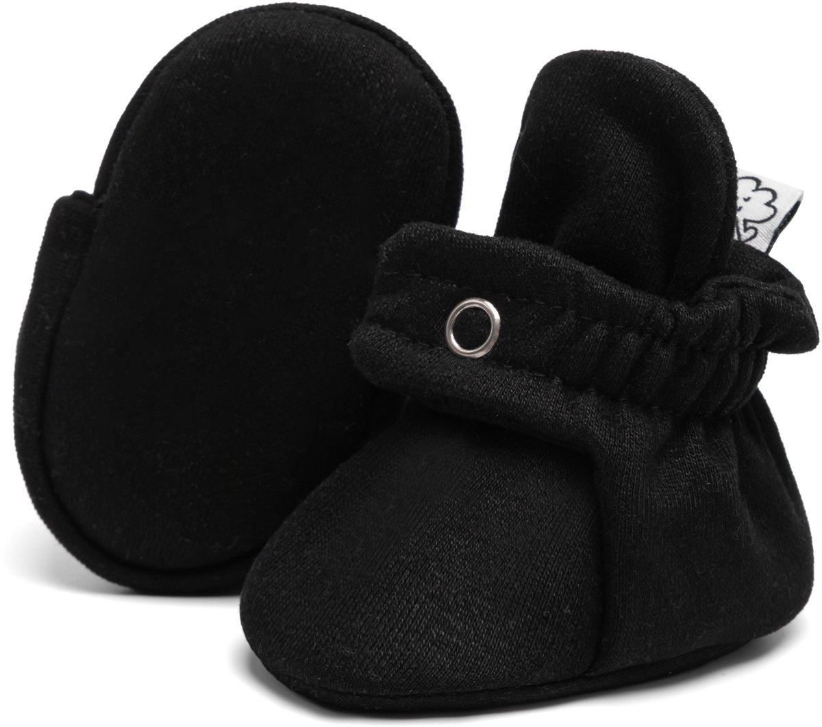 Steppies - Baby Slofjes voor Jongens en Meisjes - Zwart - 0-3 Maanden (9cm) - Schoenmaat 15-16