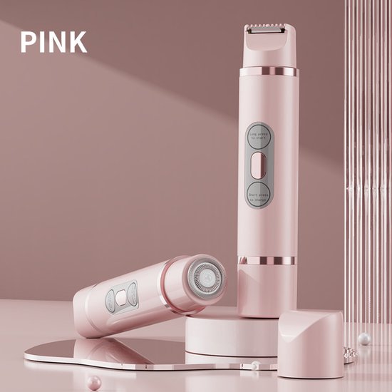 Epilator Met Dubbele Kop Elektrisch Scheerapparaat En Trimmer Voor Vrouwen Roze
