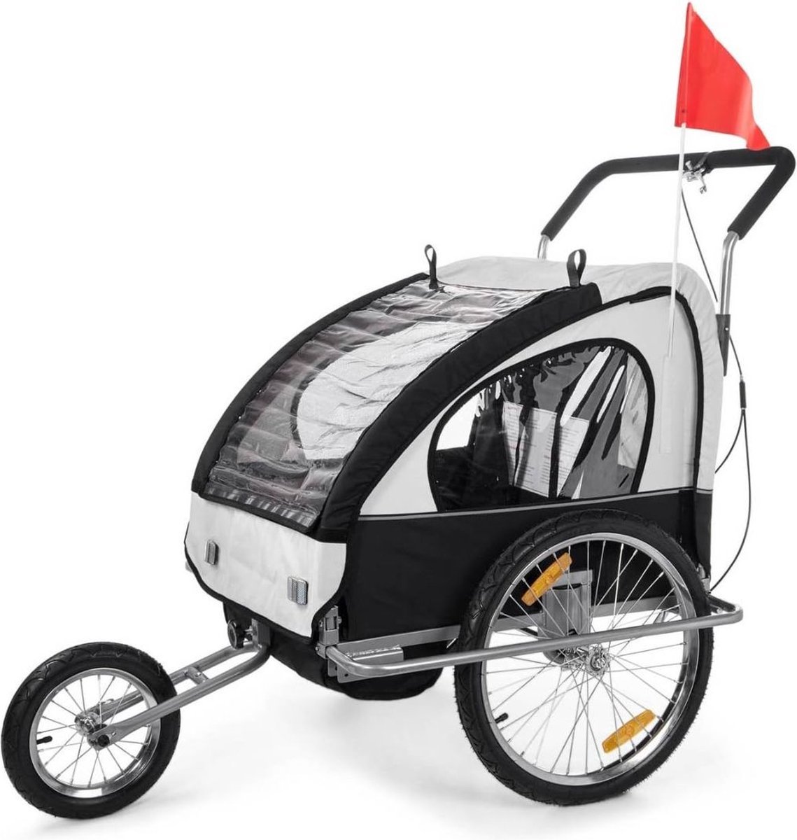 Thuys – Fietskar Voor Kinderen – Kinderfietskar – Croozer Cargo – 138 x 88 x 107cm – Zilver