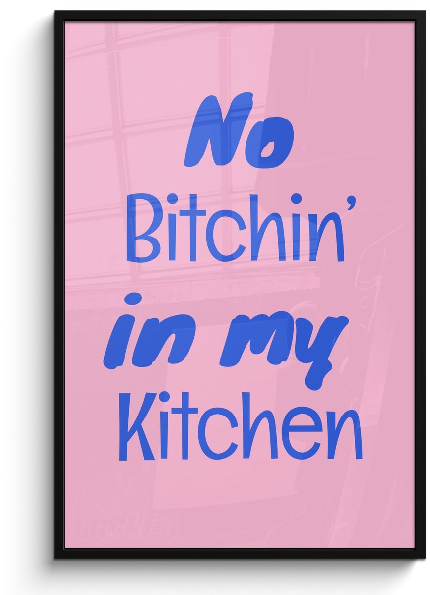 FrameYourWall Poster in lijst - Fotolijst 80x120 cm - Posters - Quote - Blauw - Lettertype - Keuken - Posterlijst zwart - Decoratie - Wanddecoratie woonkamer - Muurdecoratie slaapkamer Quote - Keuken