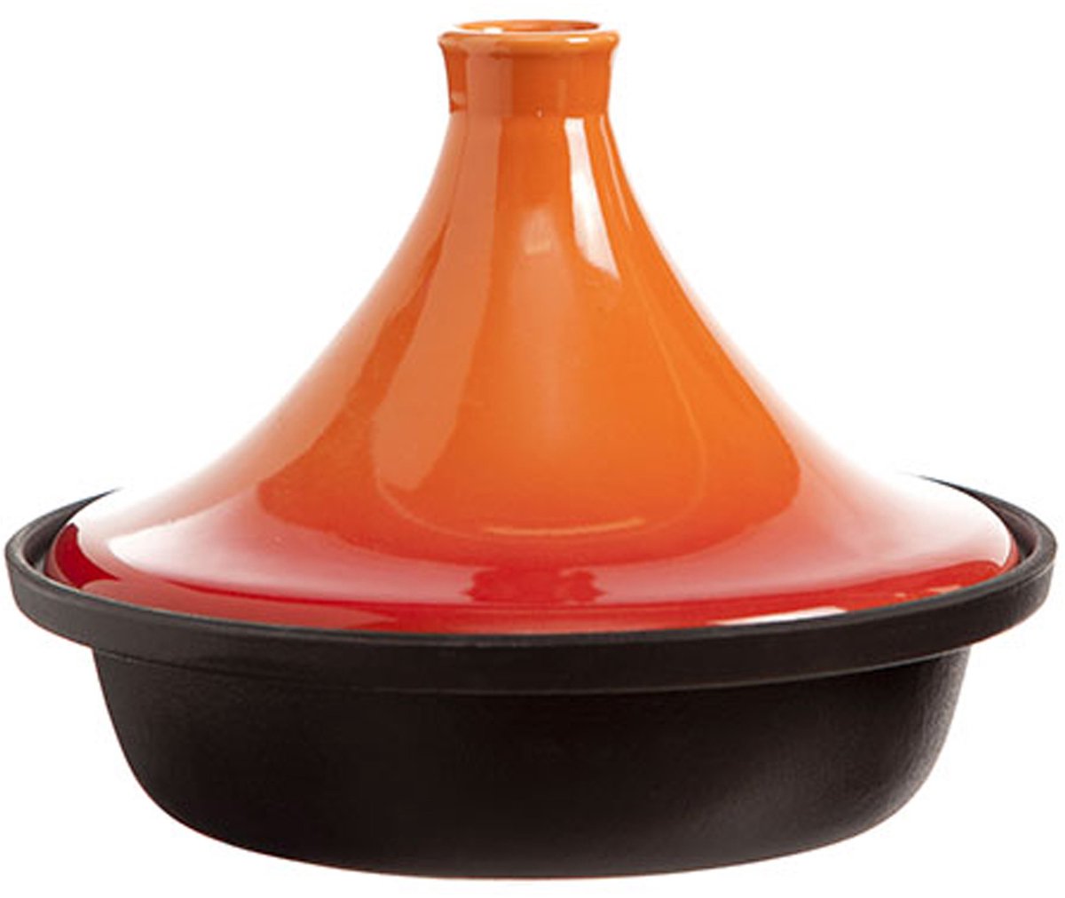 Bol.com Cosy & Trendy Tajine Zwart / Oranje - Gietijzeren Schaal - Ø25cm - Geschikt voor Inductie aanbieding
