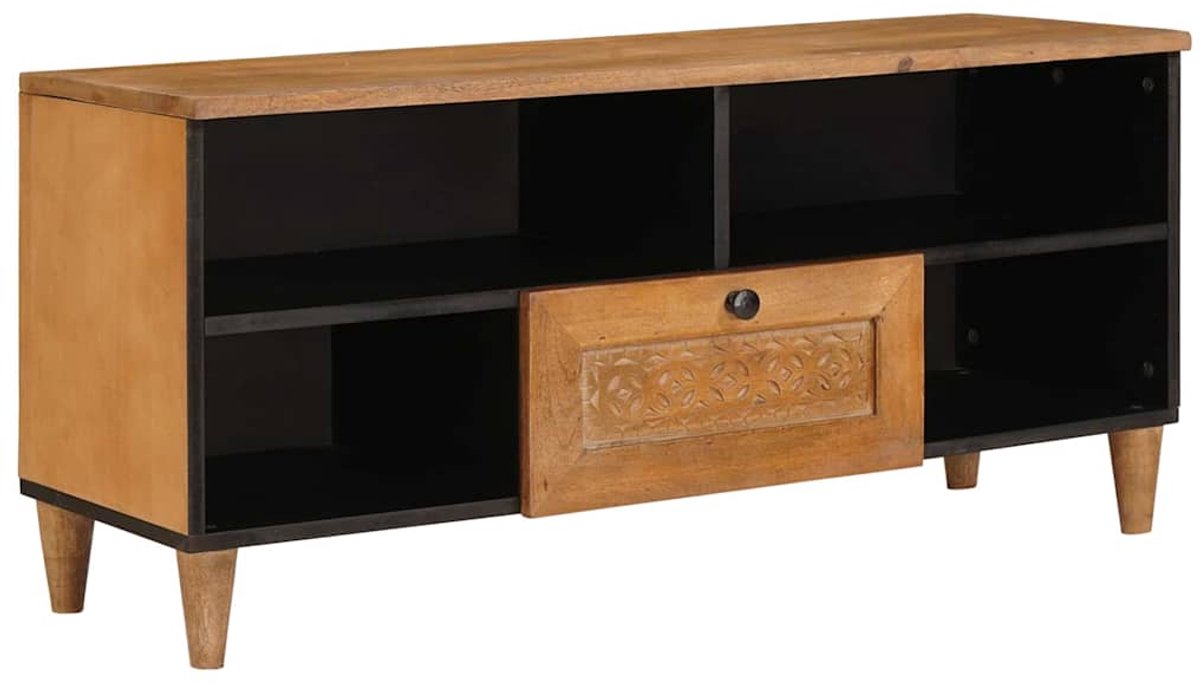 vidaXL - TV - Eenheden - met - lade - Lichtbruin - 105 - x - 33 - x - 46 - cm - Bewerkt - hout