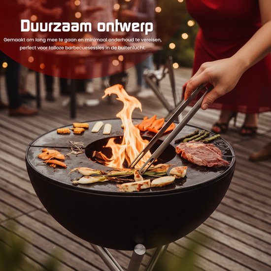 Grillplatte, Leicht zu Reinigende Runde Grillpfanne für Camping (Groß