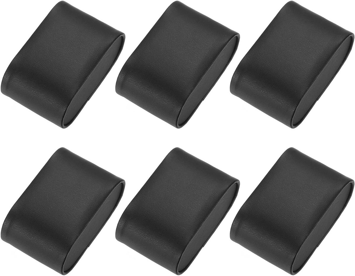 6 stuks horlogekussentjes van PU lederen sieradendisplay voor horlogedoos armbandkussen opslag - 6 x 4 cm - zwart - Duurzaam materiaal - Praktisch en elegant