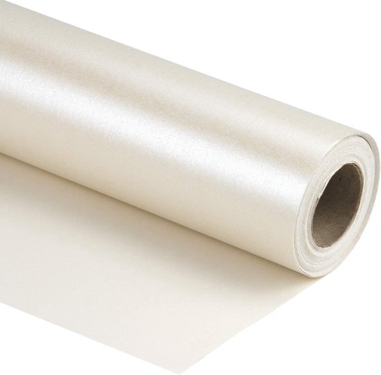 Off-White Matte Wrapping Paper - 81.6 m2 - Solid Color Pearl Gloss Paper Perfect for Wedding - Verjaardag - Kerst - Baby Shower - 76cm x 10m