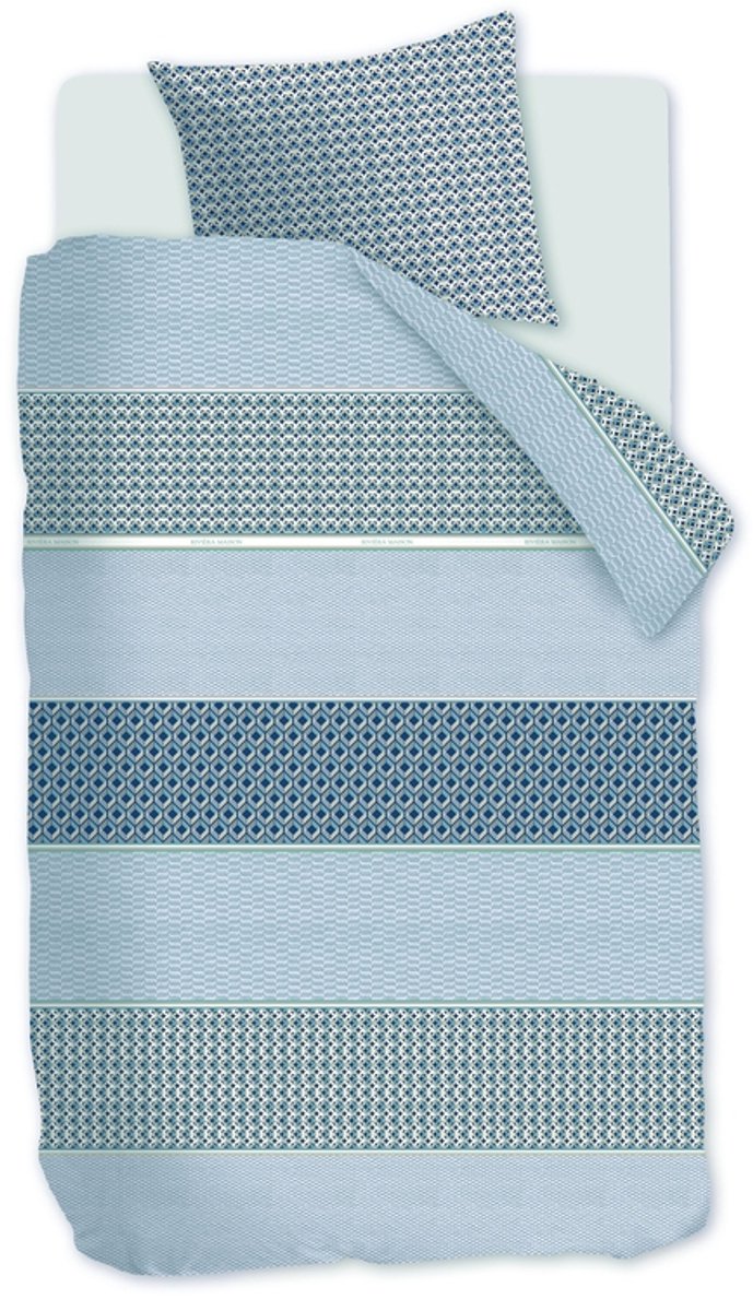 Rivièra Maison Lawrence dekbedovertrek - Tweepersoons - 200 x 200/220 cm - Blauwgrijs van Riviera Maison — afbeelding 4