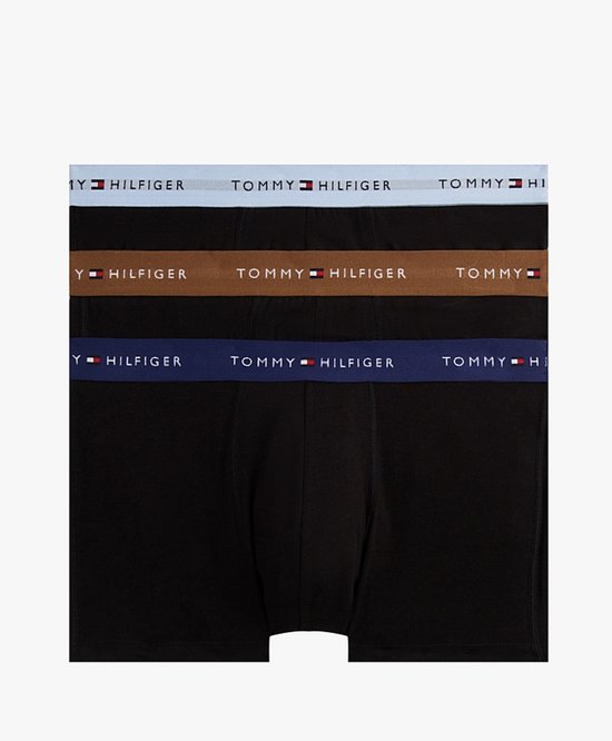 Foto: Th 3 pack boxershorts zwart met gekleurde logoband s