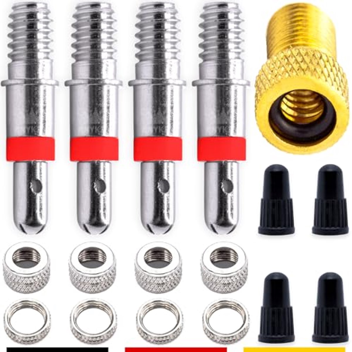 18-delige set fietsventiel vervangen - Complete set met Dunlop ventielen en accessoires