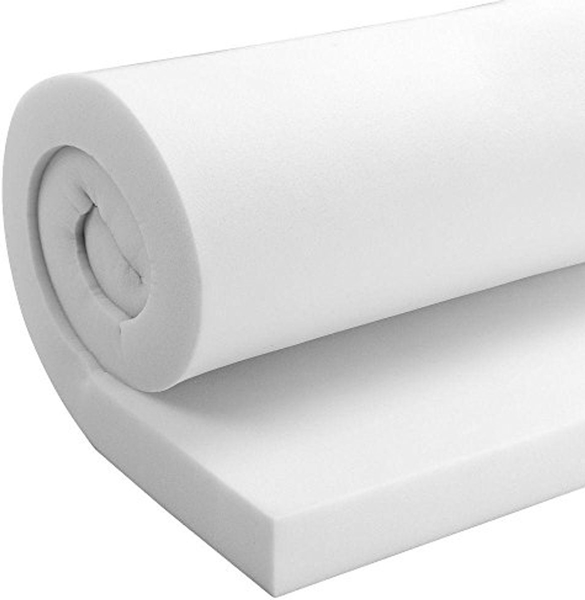 Koudschuimplaat 100 x 200 cm - Polyurethaanschuim voor Kussens en Matras - Hoge Dichtheid 30, Dickte 10 CM - Wit