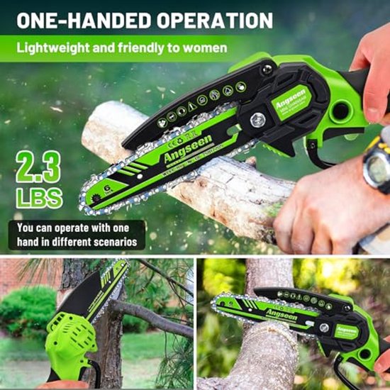 Mini Draadloze Kettingzaag 6 Inch - Lichtgewicht en Krachtig voor Bomen en Hout van MINI — afbeelding 4