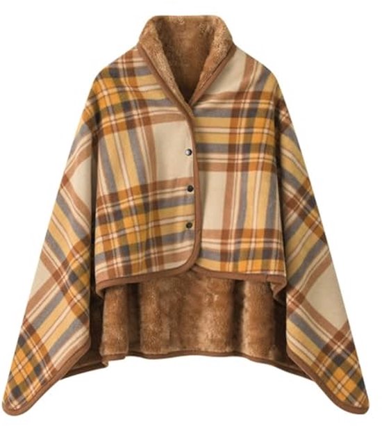 Deken wraps voor vrouwen, knoopstijl winter poncho | warme