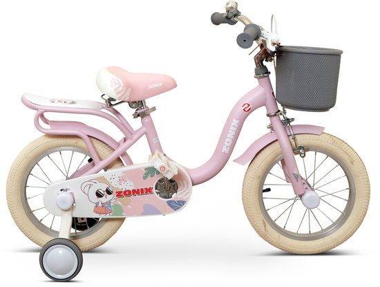 Zonix Meisjesfiets 14 Inch Roze Kinderfiets Met Zijwieltjes Voor Meisjes Van 3 Tm 5 Jaar Geschikt Voor Kledingmaat 98-108 van Zonix — afbeelding 3
