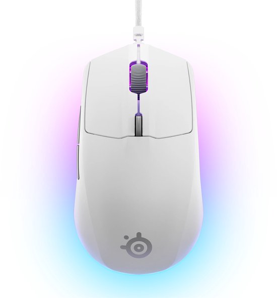 SteelSeries Rival 3 Gen 2 Gamingmuis - Wit - 3-Zone RGB - 8500DPI - 77gram