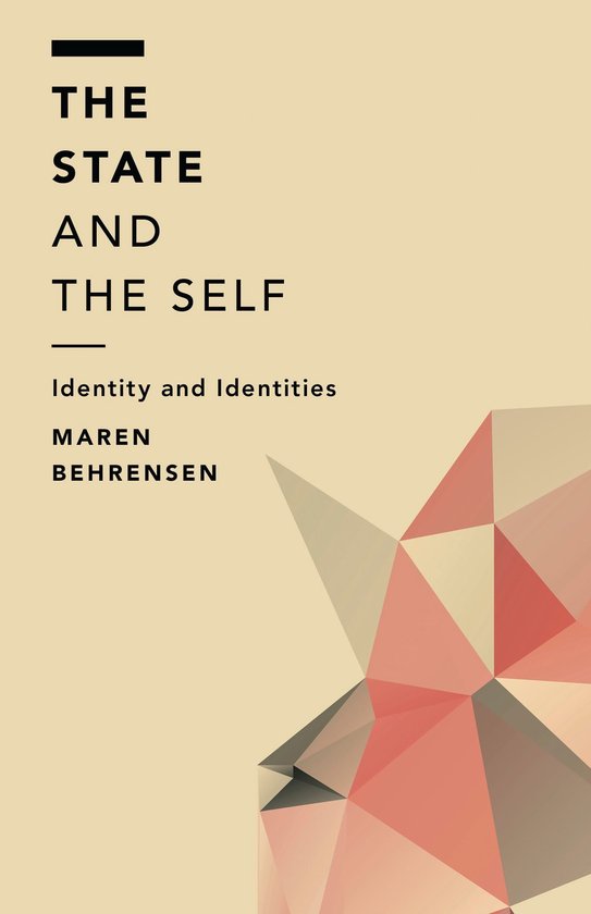 Boekomslag: The State and the Self door Maren Behrensen met een abstract geometrisch roze patroon op beige achtergrond.