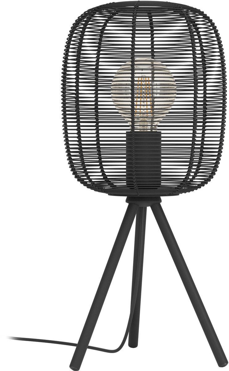 EGLO Rinroe Tafellamp - E27 - 44 cm - Zwart - Staal