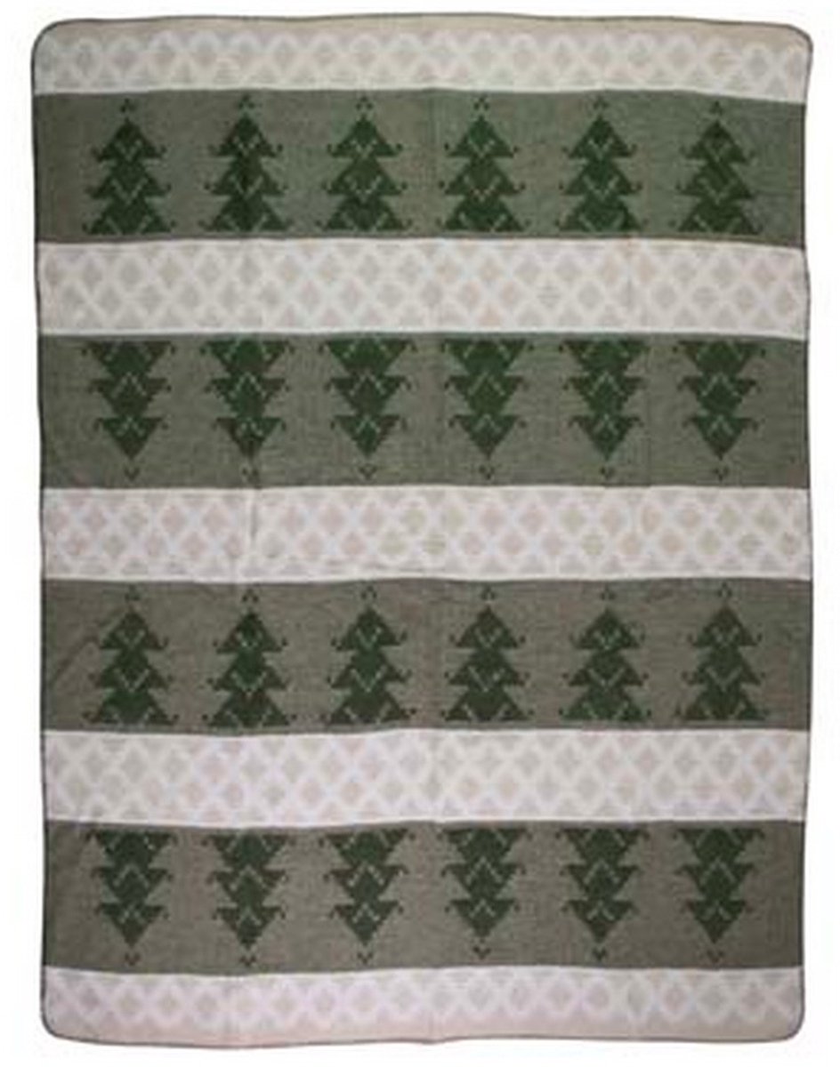 Mars & More Plaid Boom wit groen xl 150x200cm