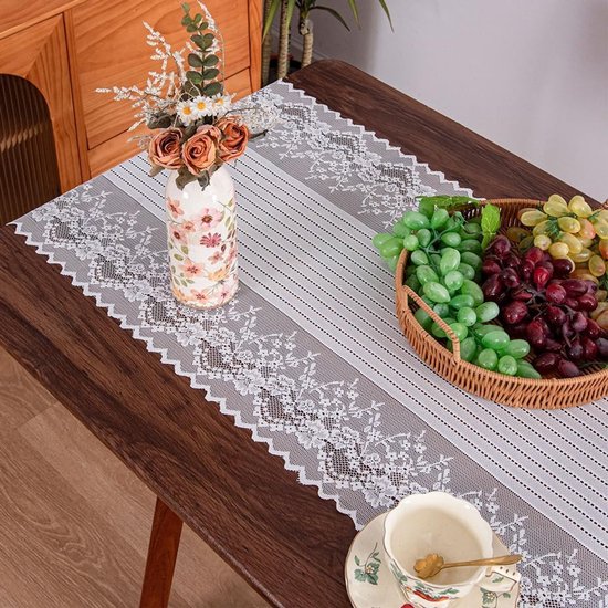 Table Runner - 45x240cm - Exquisite Lace Table Runner voor Bruiloft - Baby Shower - Verjaardagsfeest - Taart Tafel Decoraties — afbeelding 4