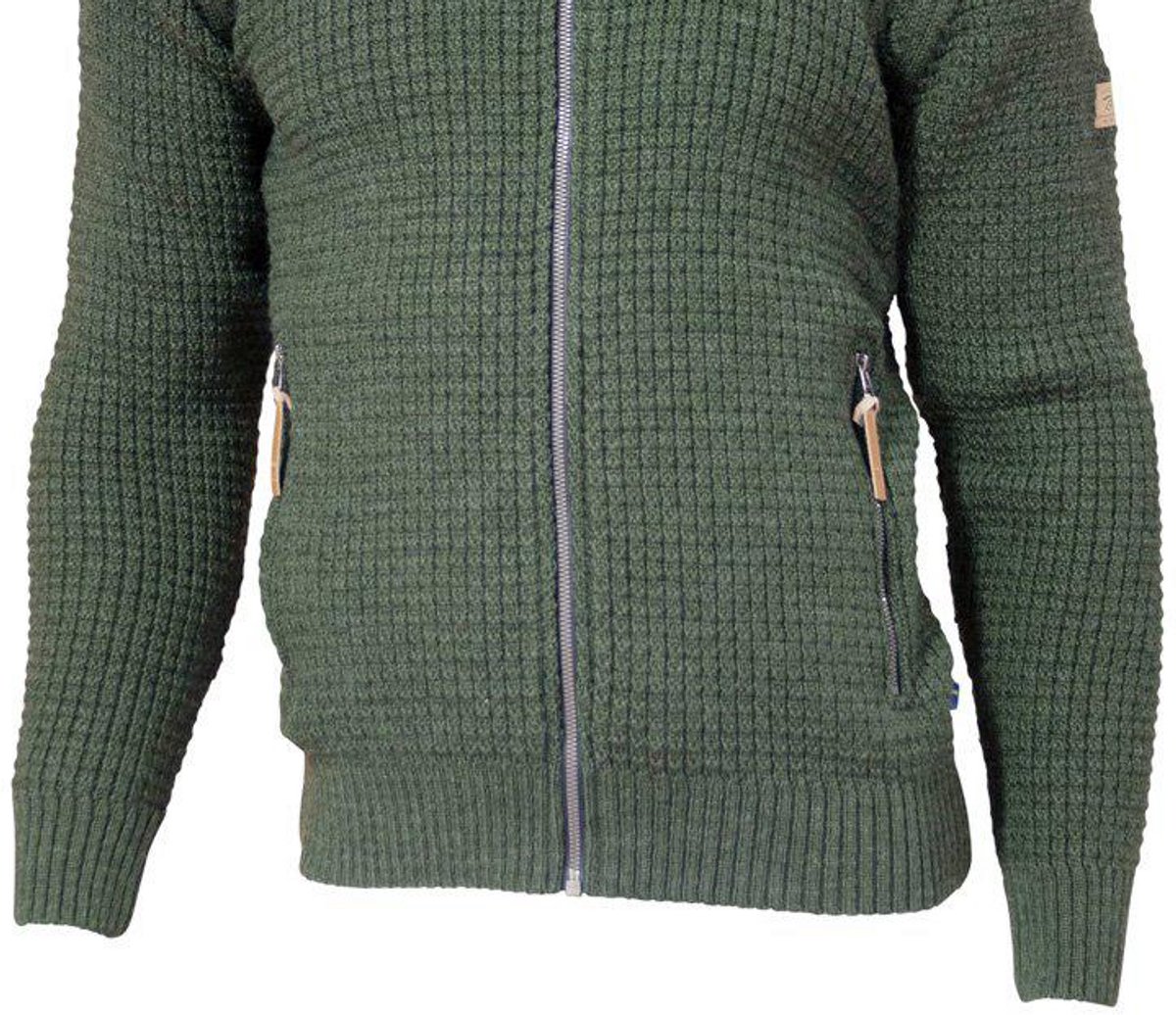 Ivanhoe trui Moritz full zip Loden 100% wol Groen