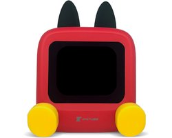 Wedjis Retro Mili-TV – Digitale Klok & Bluetooth Speaker – Smart display – Kunststof – Dimbaar scherm – Cadeaus voor vrouwen – Rood/Geel
