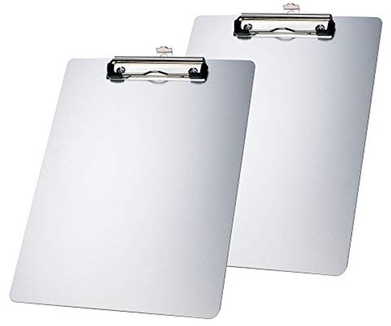 LOPYXBR A4 Klembord van kunststof met metalen klem en ophangoog, 315 x 225 mm clipboard voor school, thuis, kantoor (12 stuks