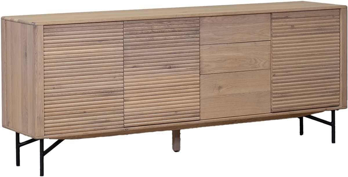 DÉJA Living Dressoir Inès - Eikenhout/Metaal - Naturel - 200x45x86cm