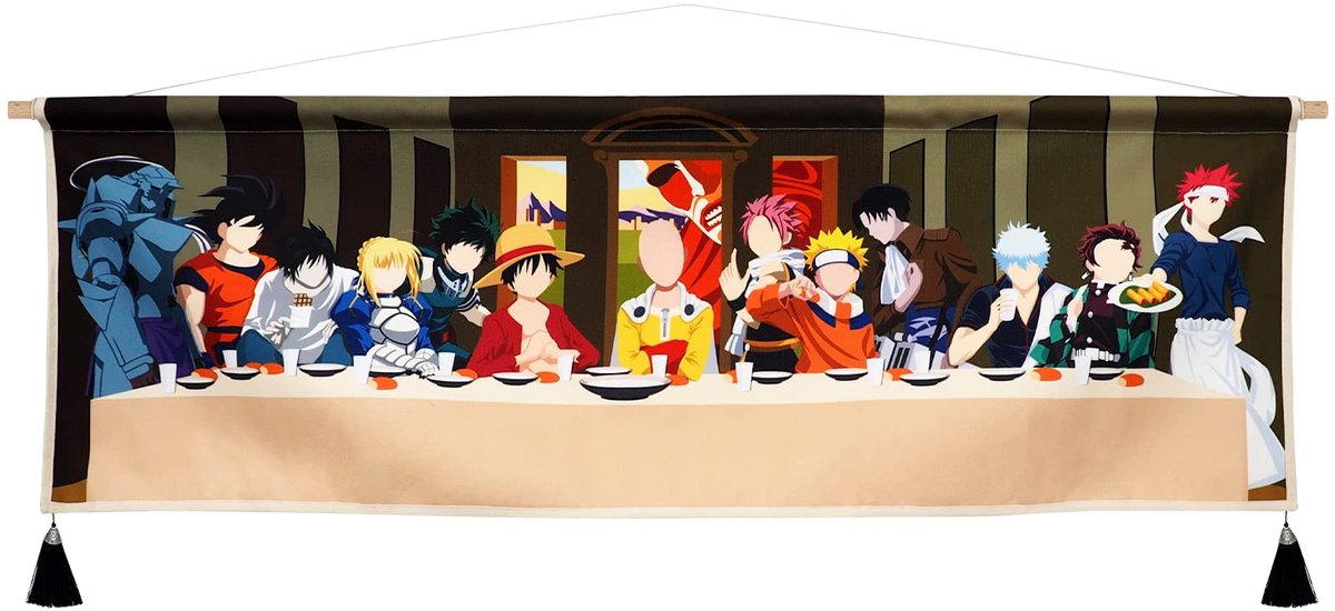 Azomor® Grappige wanddecoratie met anime motief en Laatste Avondmaal thema