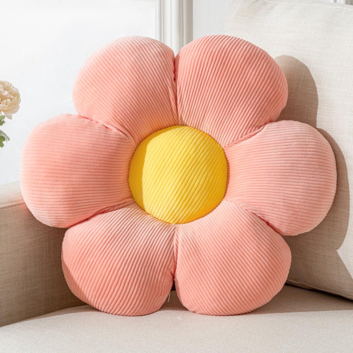 Daity 1 stuk - Bloemenkussen - vorm van zesbladige bloemen - 15,75 inch - pluche kussen - geschikt voor vloerkussens