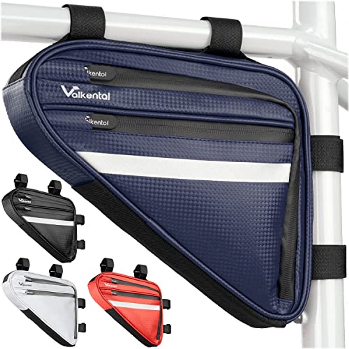 Waterdichte frame tas - 1.5L fiets tas met reflectoren en praktische vakken