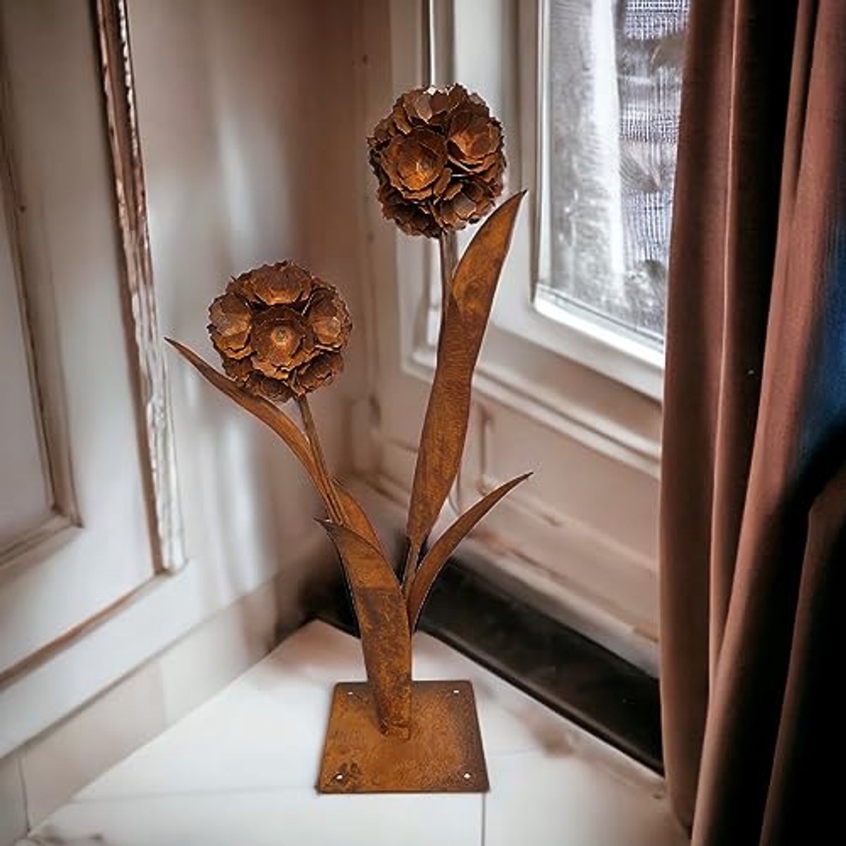 Grote Roestkleurige Paardenbloem Tuindecoratie XXL - 90 cm Hoog