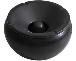 Home deco factory Asbak Marrakech - zwart - keramiek - D24 cm - sigaretten - tabak