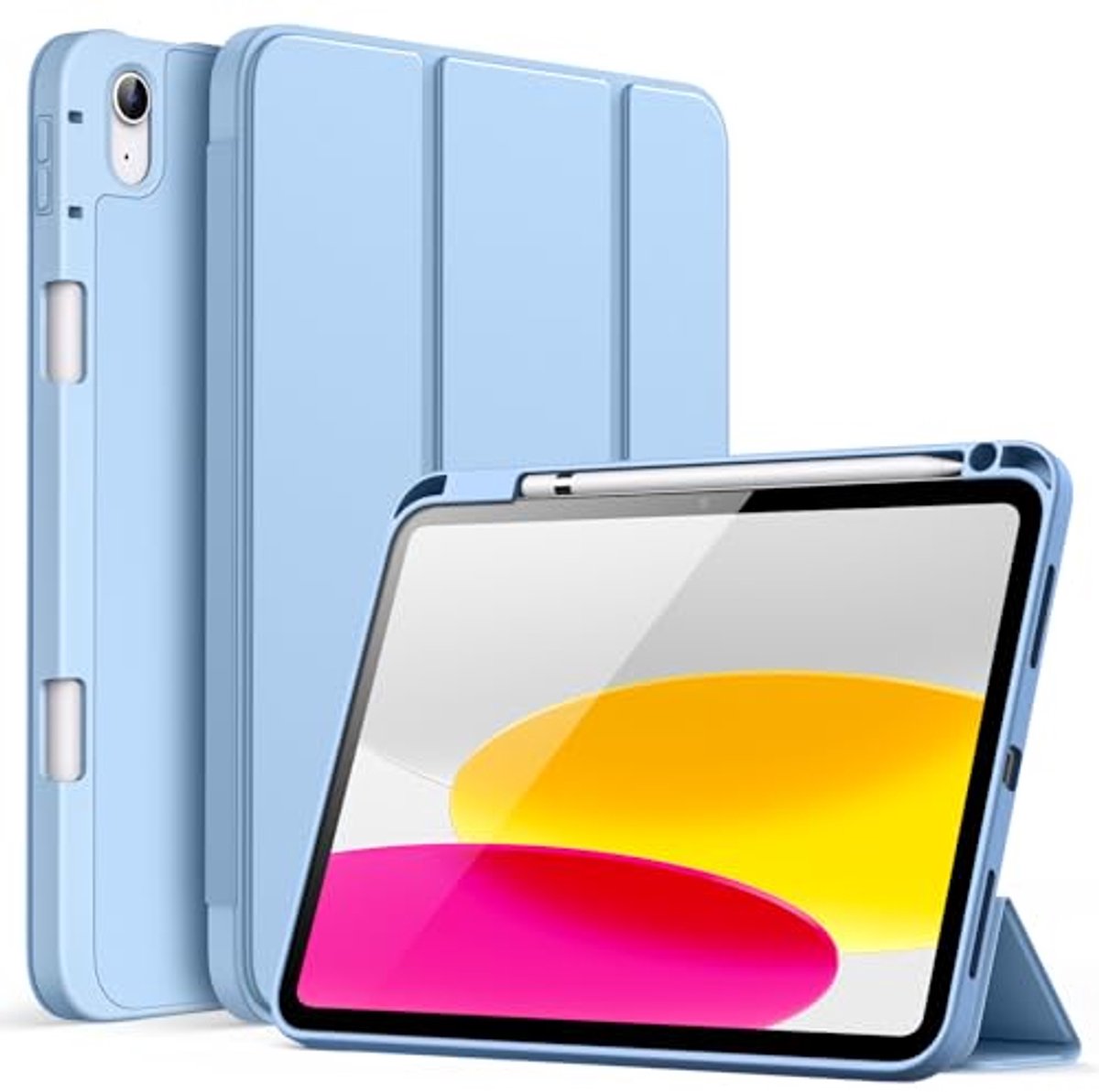 Slimme Tablet Hoes voor iPad 11th/10th Generatie met Pencil Houder - Sky Blue