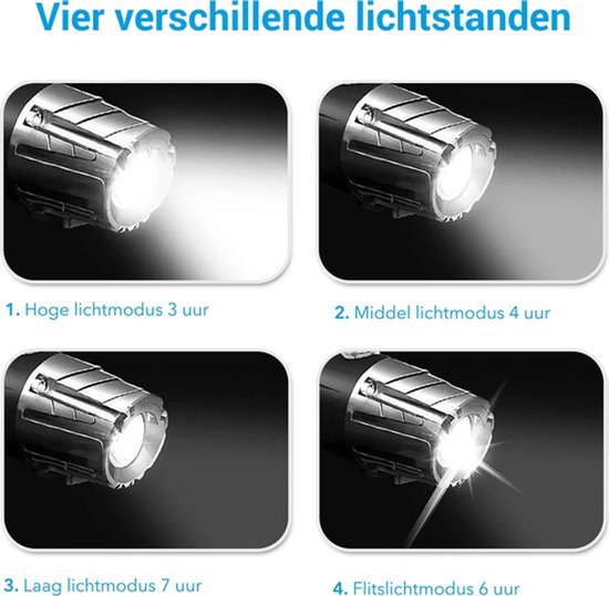 oplaadbare fietslampenset - 130 lumen - voorlamp - achterlamp - fietsverlichting - 14 uur accuduur - Fietsverlichting Set LED - Fietslampjes Voorlicht & Achterlicht - MTB & Racefiets Verlichting - Waterdicht Fietslicht — afbeelding 2