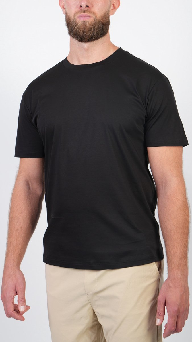 BASKO T-SHIRT - SLIM FIT - ZWART - MAAT XL