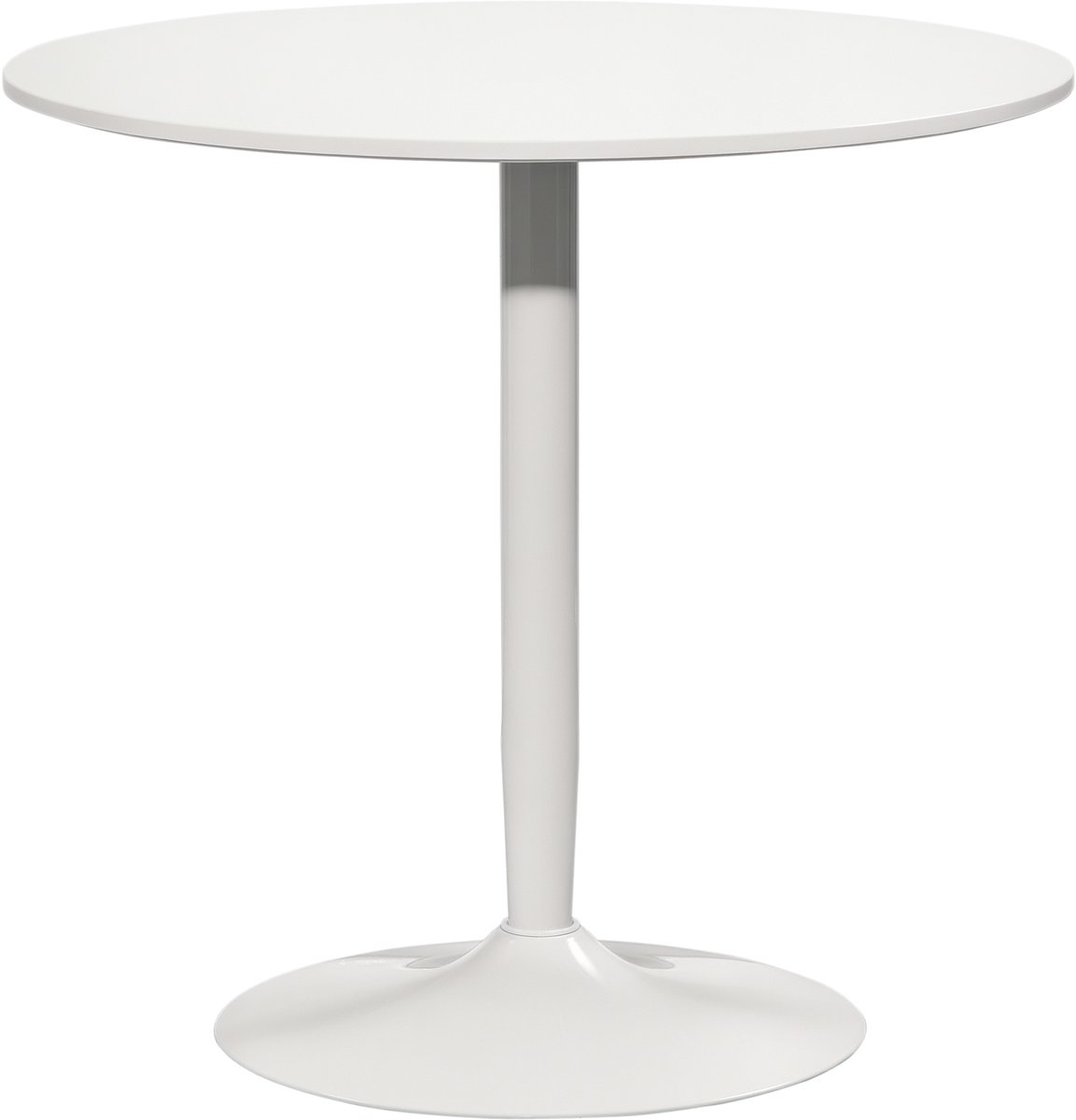 HOMCOM Eettafel MDF, staal 80L x 80B x 75H cm wit