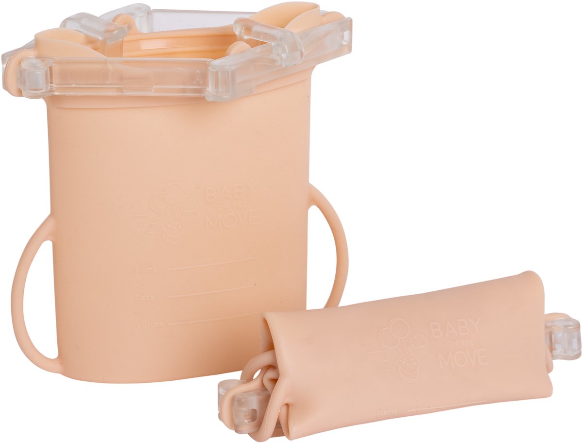 Owego - Yummy Bag - Herbruikbaar bewaarzakje - Moedermelk & voeding - 100% Lekvrij - Geen microplastics, geen BPA - 2pack Blush