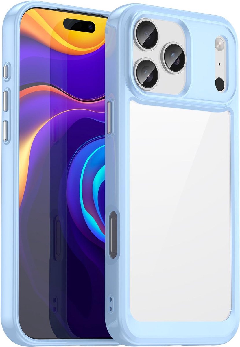 Hoesje geschikt voor Apple iPhone 17 Pro Max - Phonesta Acrylic Hybrid Back Cover - Blauw