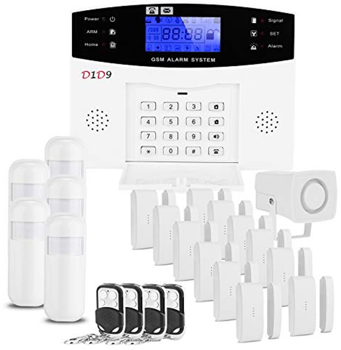 Draadloze Home-GSM WiFi Alarmsysteem voor Huisbeveiliging met Bewegingsmelders en Deurcontacten