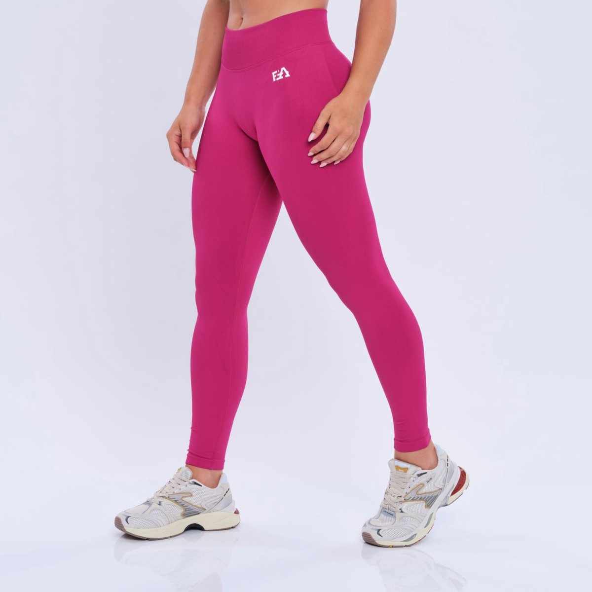 Euphoria Sportlegging Dames - Sportkleding Dames - Sportbroek Dames - Yoga Broek Dames - Roze - Maat L